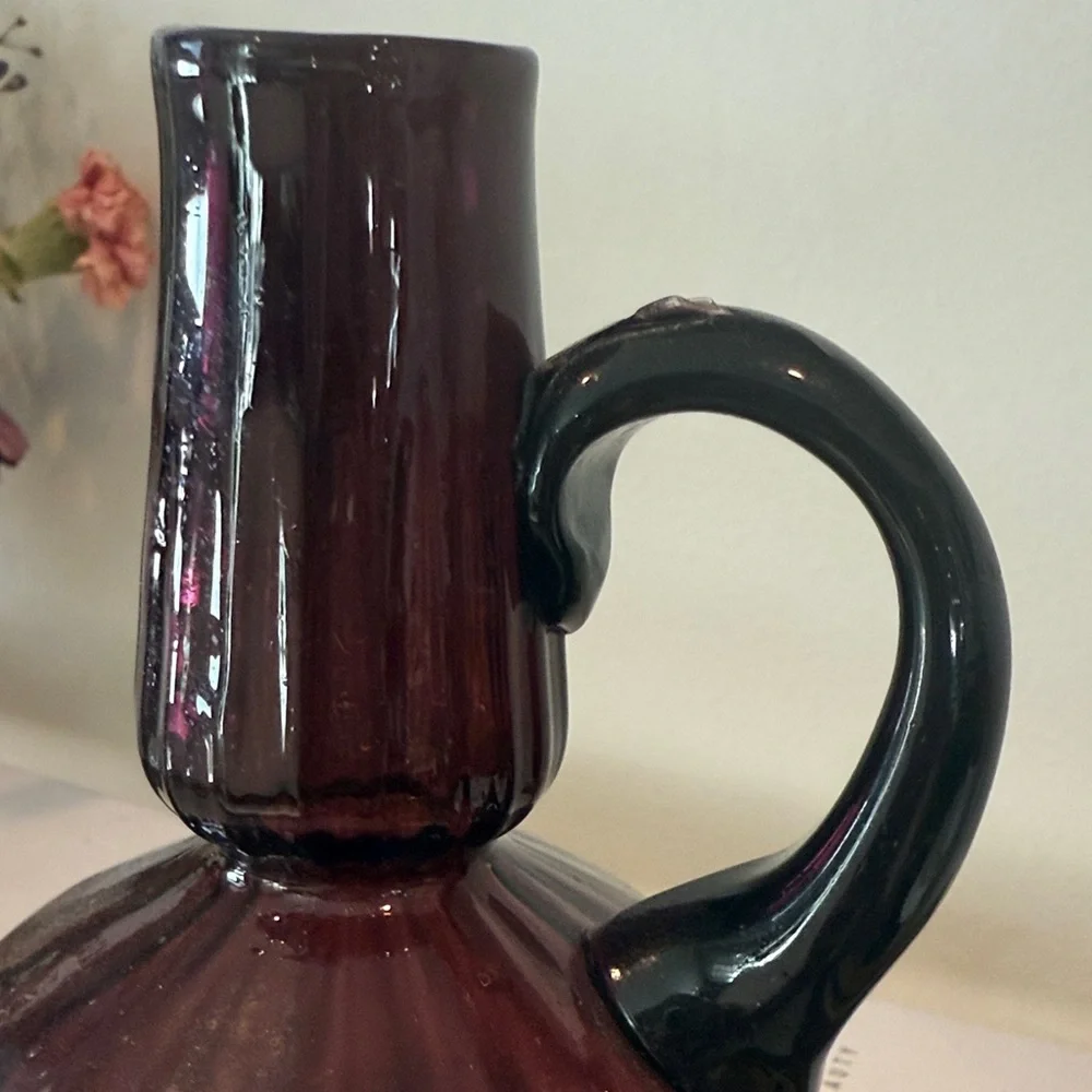 Vintage Amethyst-Purple Glass Vase | Jug | Pitcher | Decanter